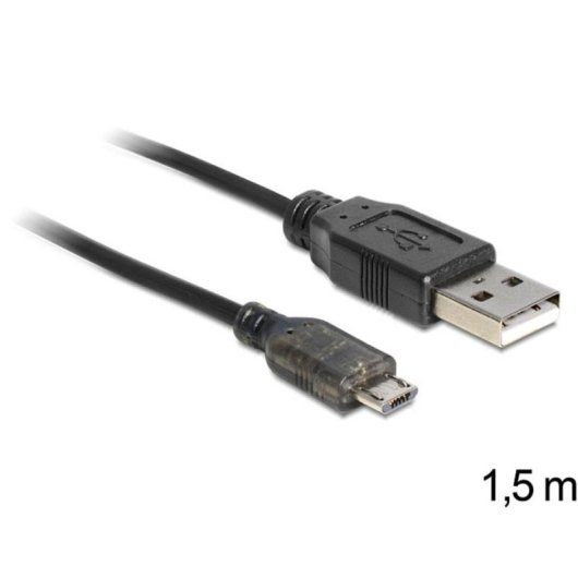 Cable USB DeLOCK 2.0-A a Micro-B de 1,5 m Negro