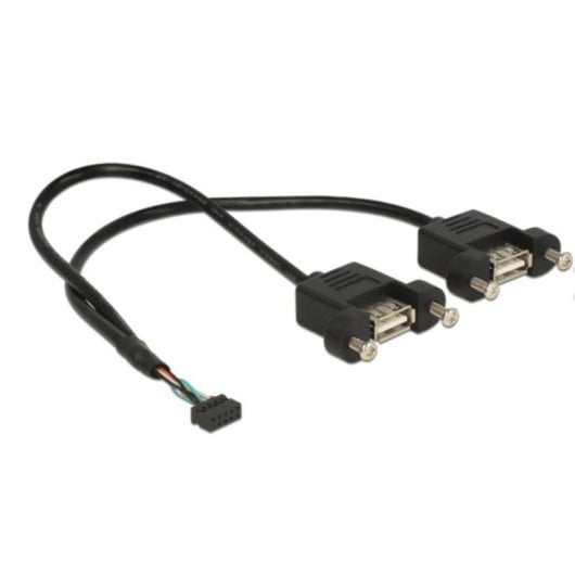Cavo USB DeLOCK 84832 0,25 m USB 2.0 Femmina/Femmina Nero