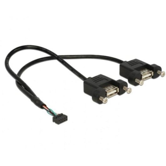 Cavo USB DeLOCK 84832 0,25 m USB 2.0 Femmina/Femmina Nero