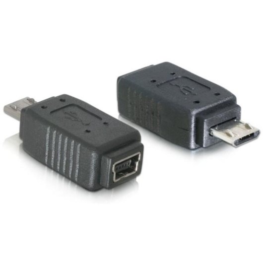 Adaptador DeLOCK USB micro-B macho a mini USB 5-pin hembra negro
