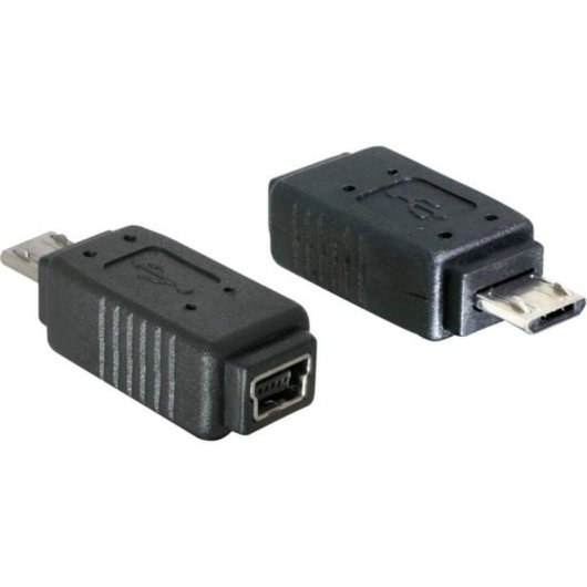 Adaptador DeLOCK USB micro-B macho a mini USB 5-pin hembra negro
