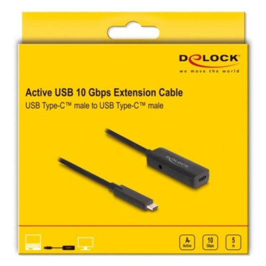 Cavo di estensione USB-C DeLOCK 80028 5 m USB 3.2 Gen 2 10 Gbit/s Nero