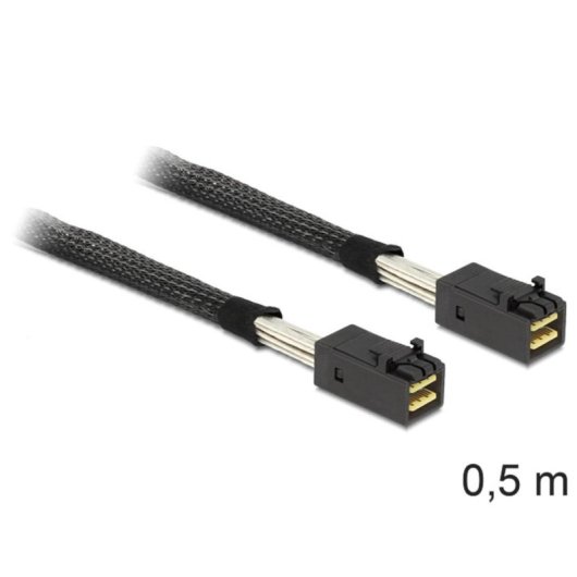 Cable DeLOCK Mini SAS HD x 4 SFF 8643 0,5 m Negro