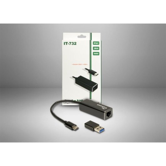 Netzwerkkarte Inter-Tech IT-732 USB Typ C Ethernet 2,5 Gbit/s Aluminium Grau