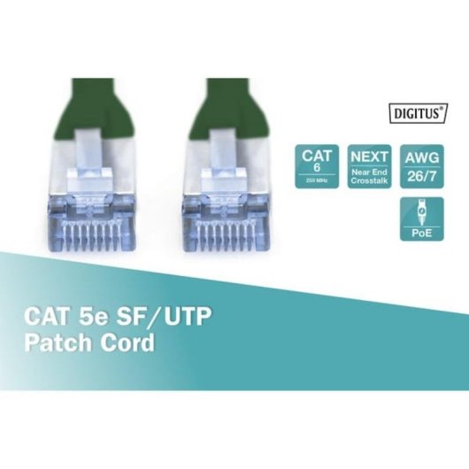 Cable de red DIGITUS Cat5e SF/UTP 0,5 m verde