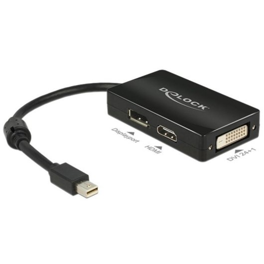 Adaptador Mini DisplayPort a DisplayPort + HDMI + DVI DeLOCK 0,16 m