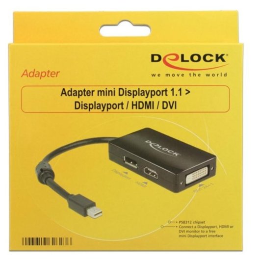 Adaptador Mini DisplayPort a DisplayPort + HDMI + DVI DeLOCK 0,16 m