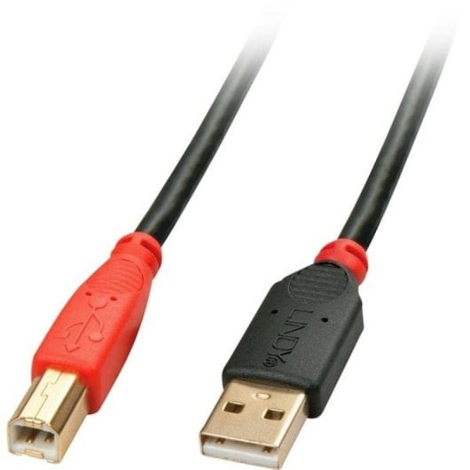 Cable USB 2.0 A Macho a B Macho 10 m Lindy Negro/Rojo