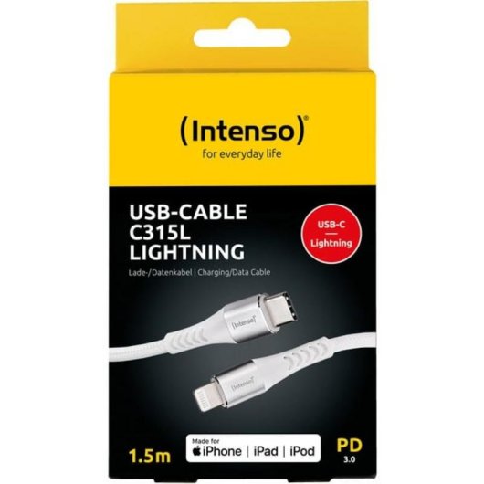 Cable USB-C a Lightning Intenso 7902002 1,5 m Carga Rápida Power Delivery 3.0