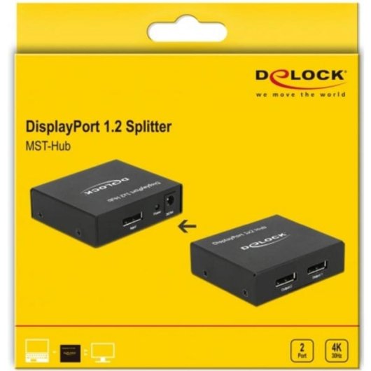 Divisor DisplayPort DeLOCK 87691 2x DisplayPort 4K 60 Hz