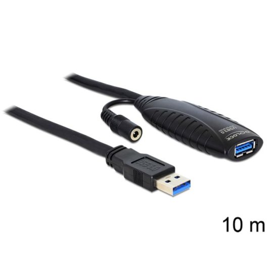 Cable Alargador USB 3.0 DeLOCK 10 m Negro
