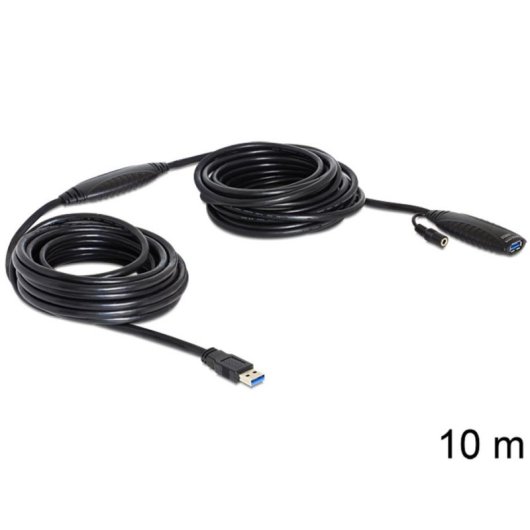 Cable Alargador USB 3.0 DeLOCK 10 m Negro