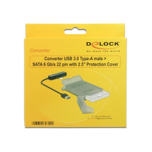 Convertidor USB 3.2 Gen 1 a SATA DeLOCK 62742 para disco duro de 2.5"