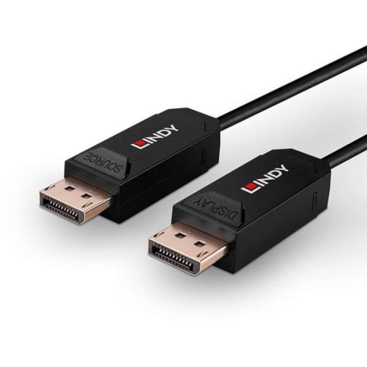 Cable DisplayPort 2.0 Lindy 10 m Fibre Optique Hybride Noir