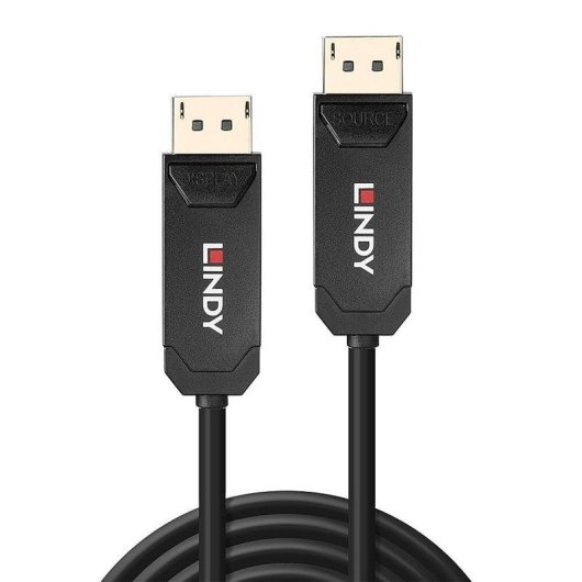Cable DisplayPort 2.0 Lindy 10 m Fibre Optique Hybride Noir