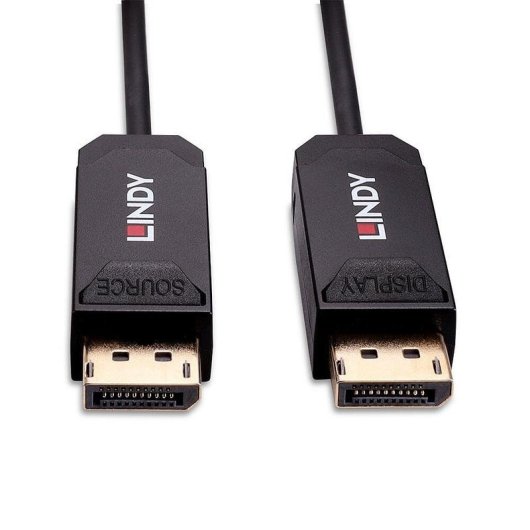 Cable DisplayPort 2.0 Lindy 10 m Fibre Optique Hybride Noir