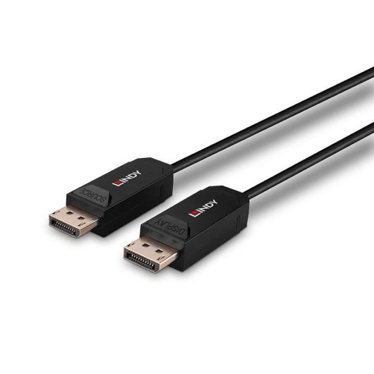 Cable DisplayPort 2.0 Lindy 10 m Fibre Optique Hybride Noir
