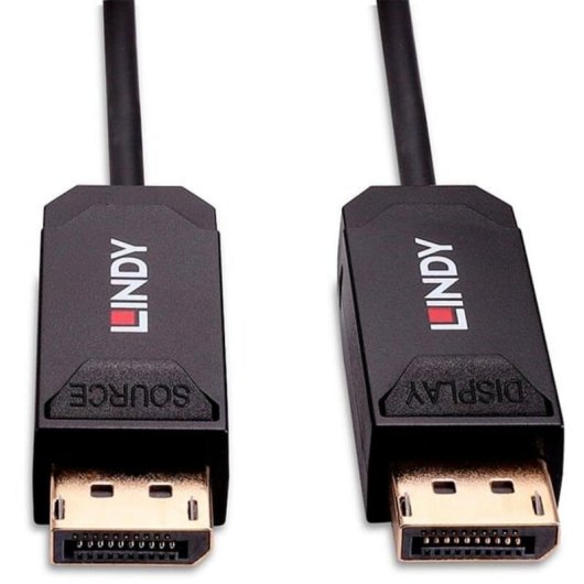Cable DisplayPort 2.0 Lindy 10 m Fibre Optique Hybride Noir