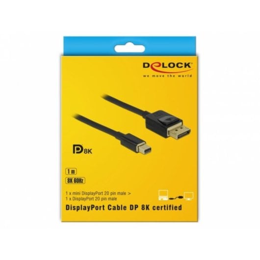 Cabo DisplayPort 1.4 DeLOCK 84927 1 m Mini DisplayPort para DisplayPort Preto