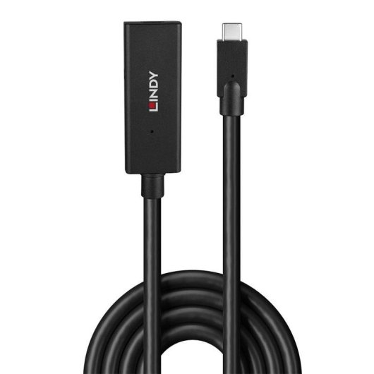 Cable alargador USB-C Lindy 43364 5 m USB 3.2 Gen 2 10 Gbit/s Negro