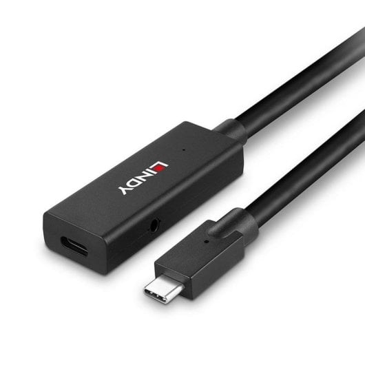 Cable alargador USB-C Lindy 43364 5 m USB 3.2 Gen 2 10 Gbit/s Negro
