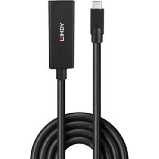 Cable alargador USB-C Lindy 43364 5 m USB 3.2 Gen 2 10 Gbit/s Negro