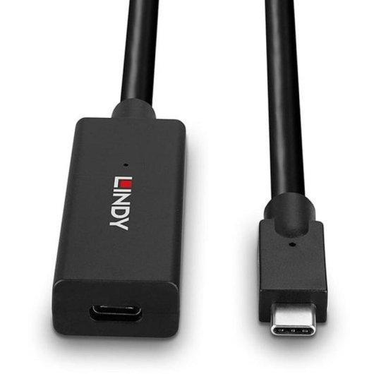 Cable alargador USB-C Lindy 43364 5 m USB 3.2 Gen 2 10 Gbit/s Negro