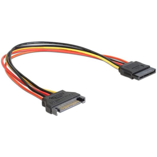 Verlängerungskabel DeLOCK SATA 15 Pins Stecker zu Buchse 0,3 m mehrfarbig