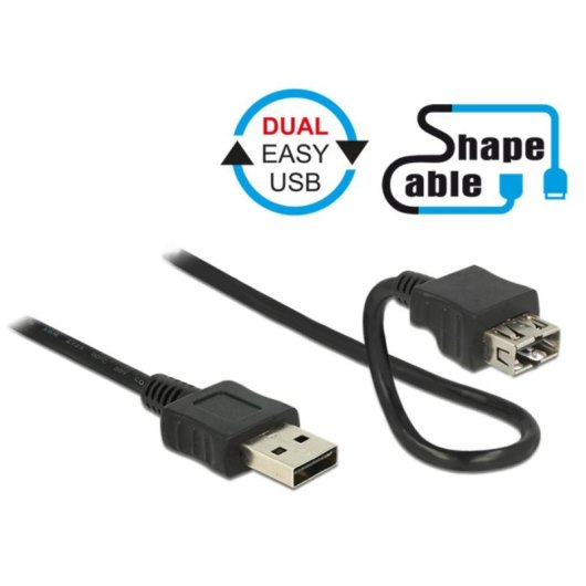 USB-Verlängerungskabel 2.0 DeLOCK 2 m Schwarz