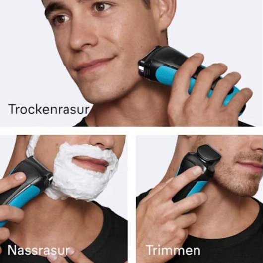 Gesichtsrasierer Braun 735483 Kabellos 45min Nass- und Trockenrasur Flexible Scherfolie