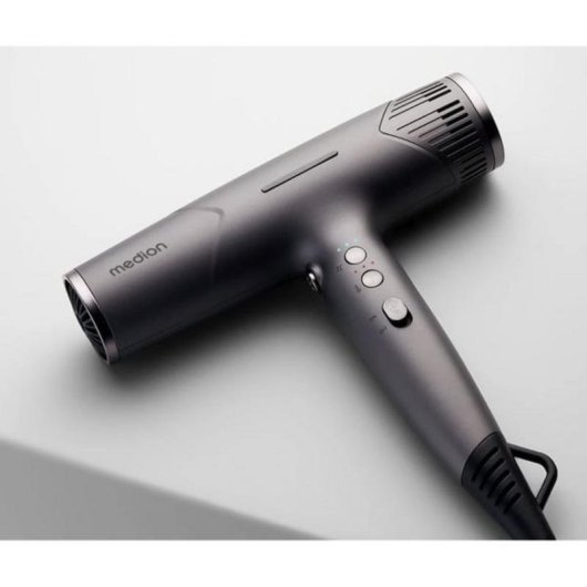 Secador de Cabelo Iónico Medion LIFE HD2 MD19984 1740W 3 Temperaturas 3 Velocidades Difusor Cinzento