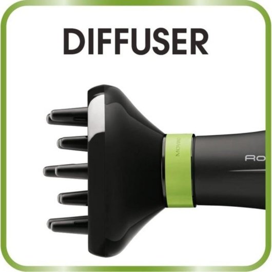 Sèche-cheveux Ionique Rowenta CV6030 1500W 3 Températures 2 Vitesses Diffuseur Noir Vert