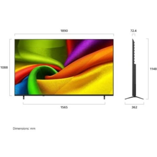 TV LG NANO 4K UHD AI 85NU850B6LA 85" 4K UltraHD 60Hz Smart TV WebOS HDR10 Pro