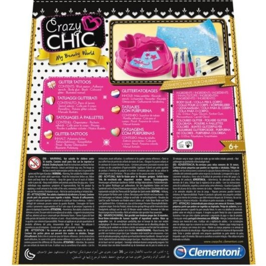 Kit para tatuajes temporales Clementoni Crazy Chic Multicolor