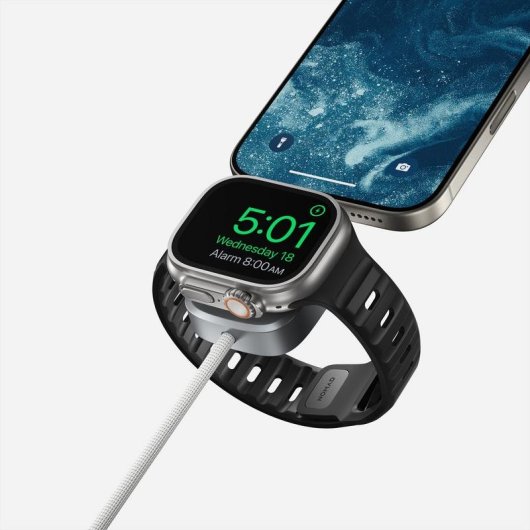 Ladegerät USB-C Nomad 100W Power Delivery 2 Ports 1,5 m Silber Weiß