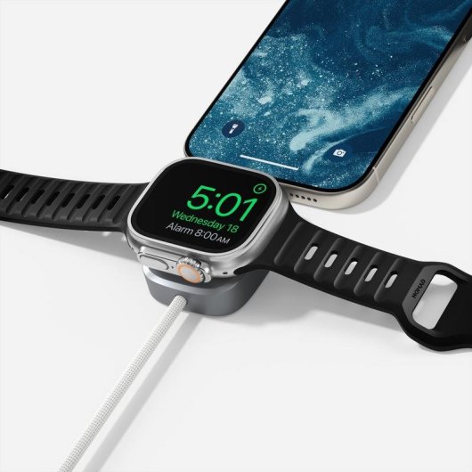 Ladegerät USB-C Nomad 100W Power Delivery 2 Ports 1,5 m Silber Weiß