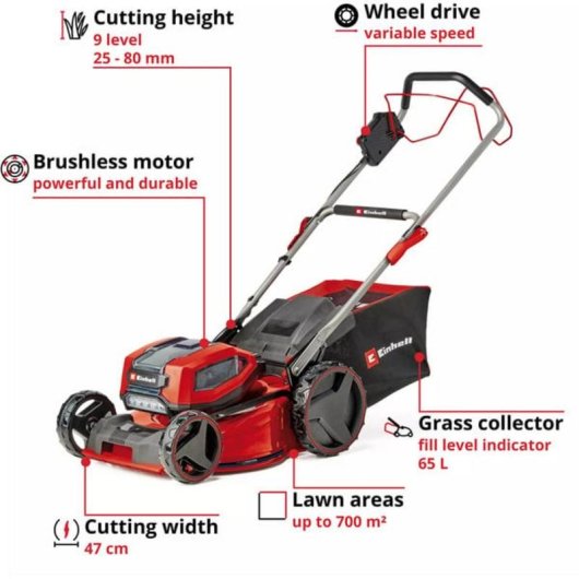 Cortacésped a Batería Einhell GP-CM 36/47 S Li BL 700 m² 47 cm