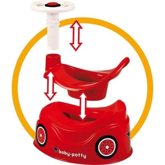 Orinal infantil BIG Baby-Potty rojo con respaldo y volante