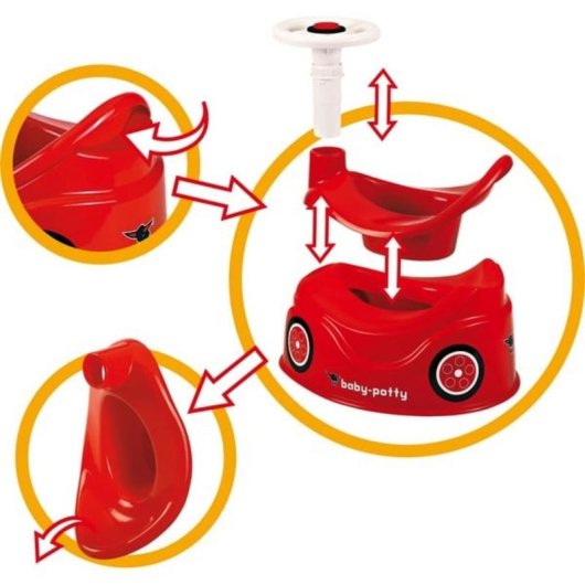 Orinal infantil BIG Baby-Potty rojo con respaldo y volante