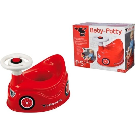 Orinal infantil BIG Baby-Potty rojo con respaldo y volante