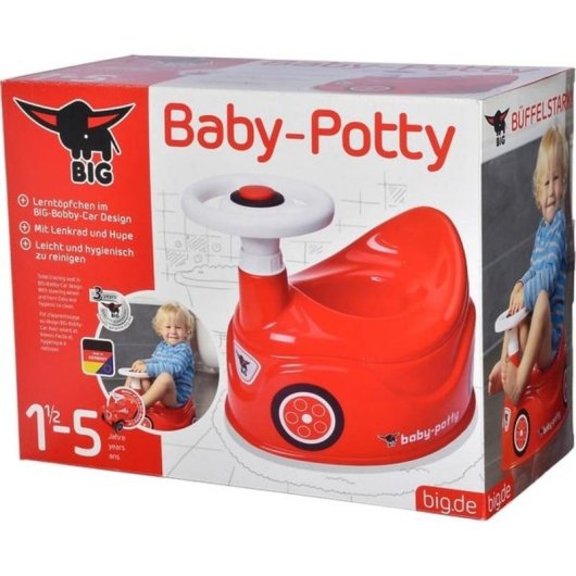 Orinal infantil BIG Baby-Potty rojo con respaldo y volante