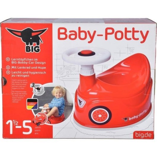 Orinal infantil BIG Baby-Potty rojo con respaldo y volante