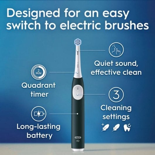 Escova de Dentes Elétrica Braun Oral-B iO Series 2 3 Modos 2 Cabeças Sensor Pressão Temporizador