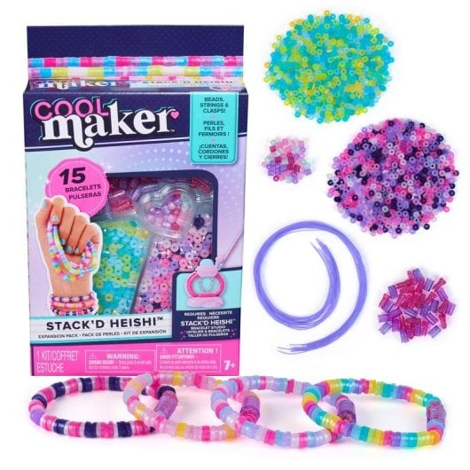 Kit de Expansión Stack’d Heishi Cool Maker con 1300 Cuentas y 40 Especiales para 15 Pulseras