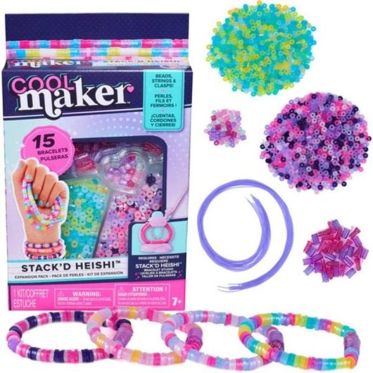 Kit de Expansión Stack’d Heishi Cool Maker con 1300 Cuentas y 40 Especiales para 15 Pulseras