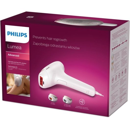 Depiladora Luz Pulsada IPL Philips Lumea Advanced SC1998/00 5 Niveles 2 Cabezales