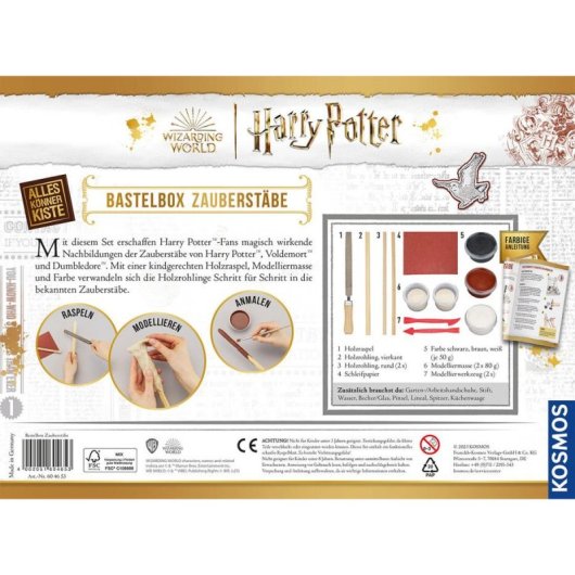 Kit de création Kosmos pour enfants, baguettes Harry Potter, 8-12 ans