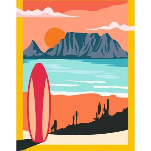 Ravensburger CreArt Malen nach Zahlen Set Sonnenuntergang am Strand 30x40 cm