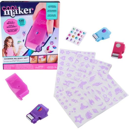 Kit di Tatovaggi Temporanei Cool Maker Shimmer Me Body Art per Bambine 7 Anni