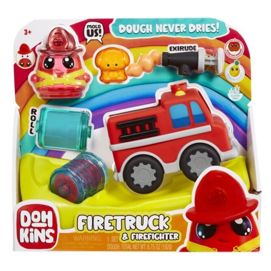 Kit de modelagem MGA Entertainment DohKins Camião de Bombeiros e Bombeiro